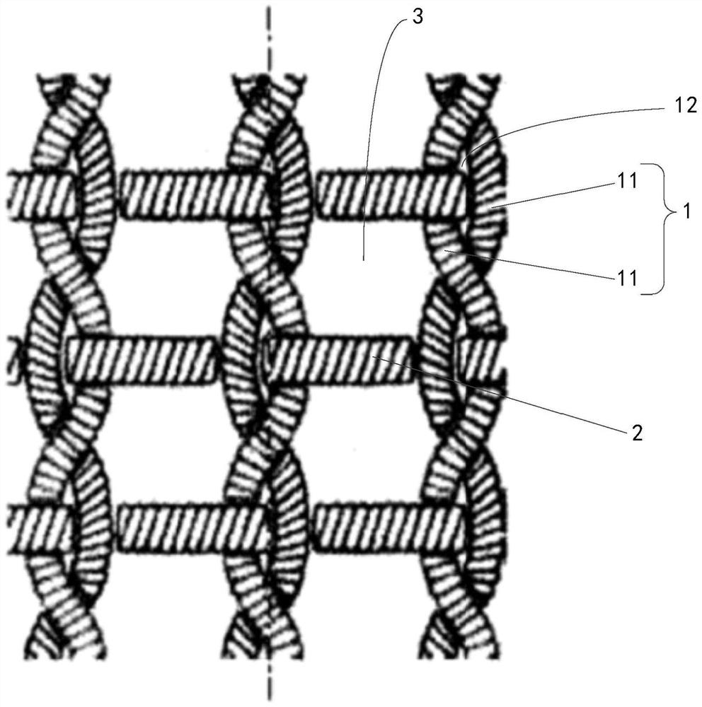 Warp-knitting-like high-performance woven mesh fabric and weaving method thereof