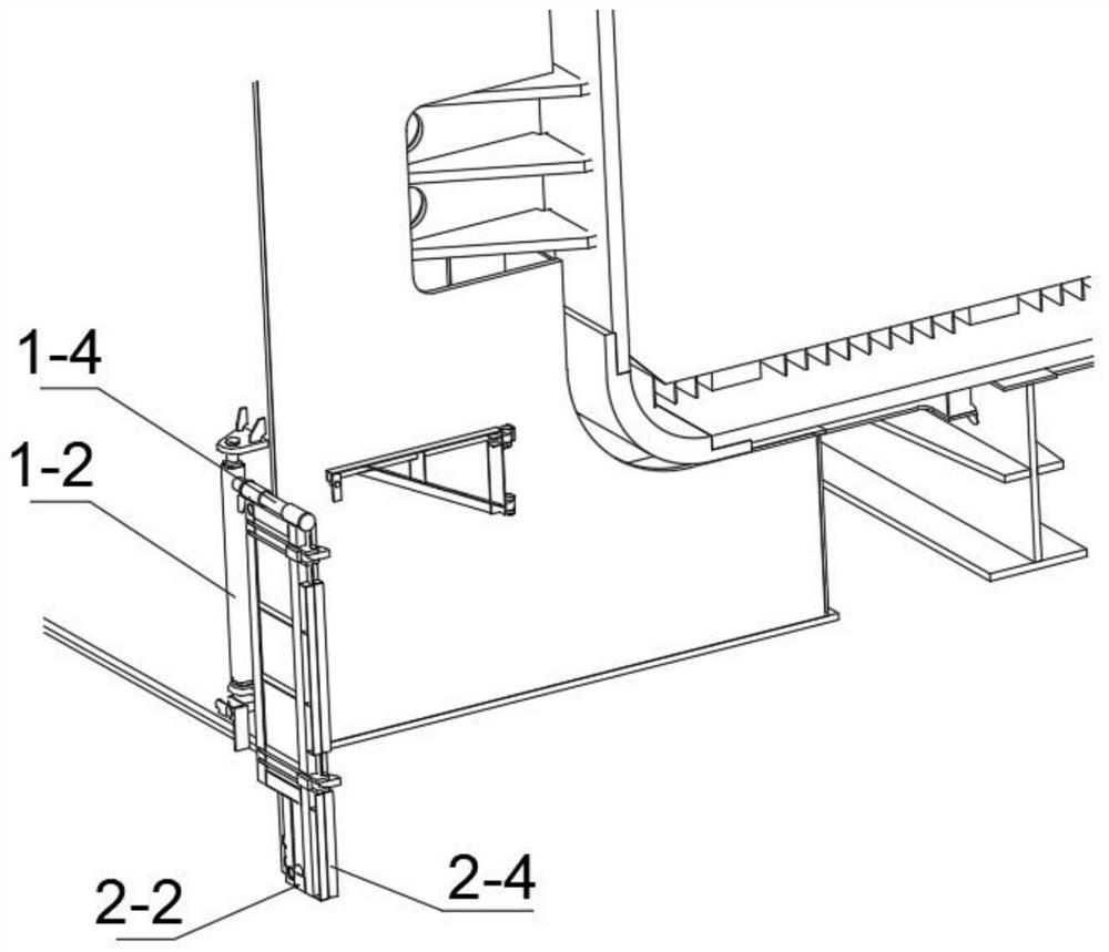 Overturning and folding working platform for maintenance of ship lift clearance sealing water stop rubber