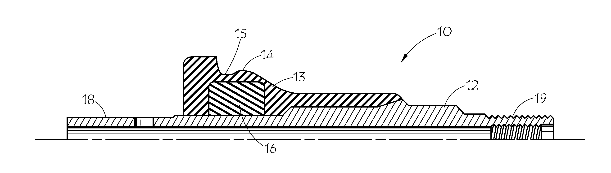 Rubber composition and design for snap-in tire valve