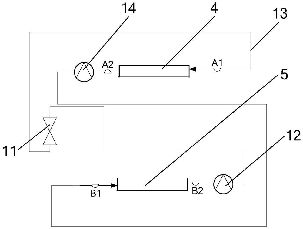 A test system and test method for realizing the stability of cold and heat cycles of phase change materials