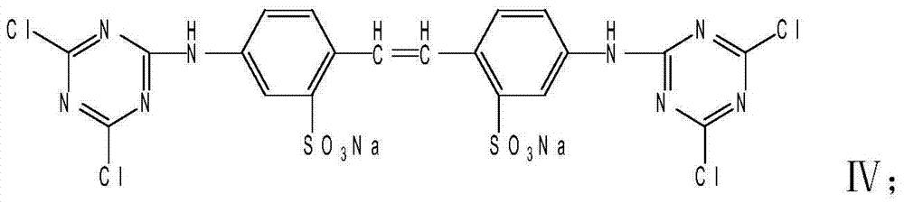 Stilbene triazine fluorescent whitening agent and preparation method thereof