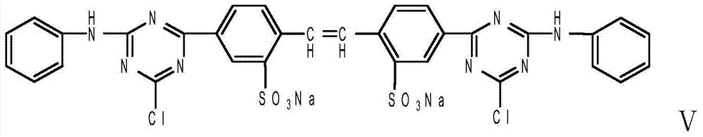 Stilbene triazine fluorescent whitening agent and preparation method thereof