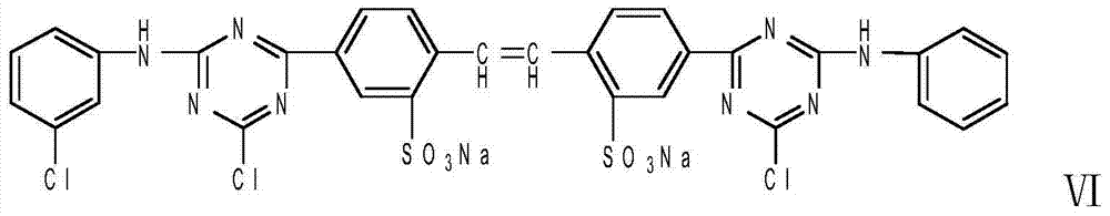 Stilbene triazine fluorescent whitening agent and preparation method thereof