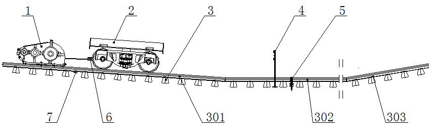 Detection line for railway vehicle speed-reducing equipment