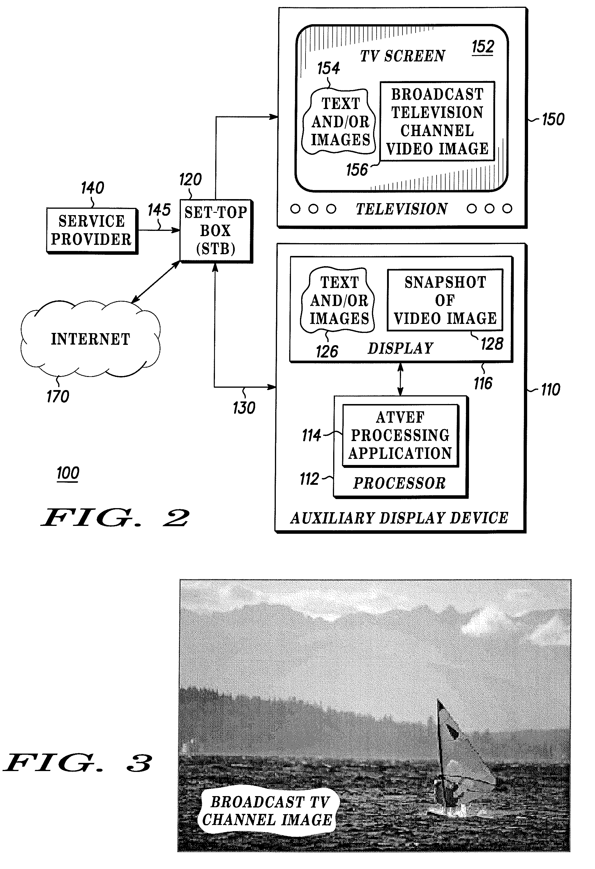 Method and Apparatus for Forwarding Television Channel Video Image Snapshots to an Auxiliary Display Device