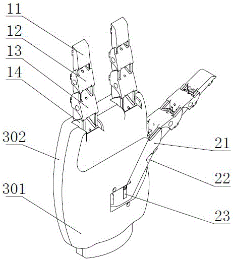 Underactuated anthropomorphic three-fingered manipulator