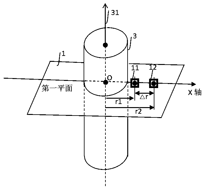 Two-point detection method and device based on wire magnetic field