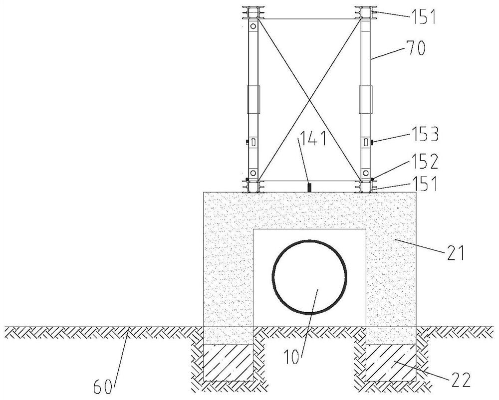 Large-span water supply pipeline supporting system and construction method thereof