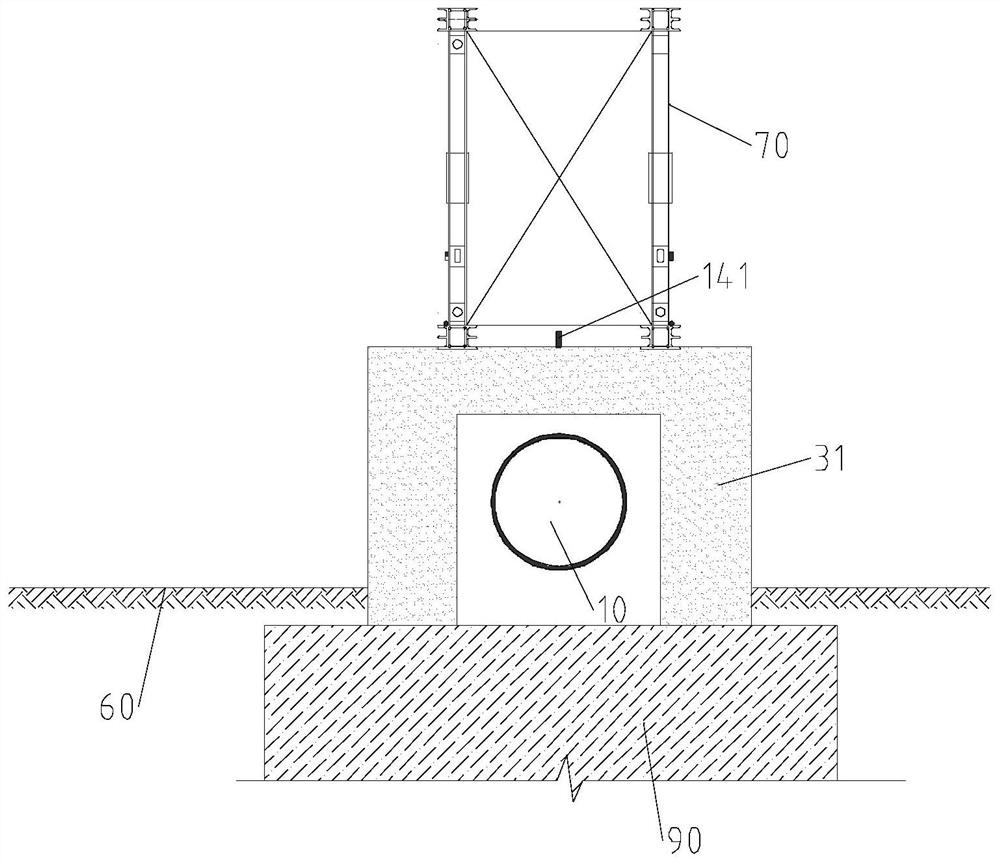 Large-span water supply pipeline supporting system and construction method thereof