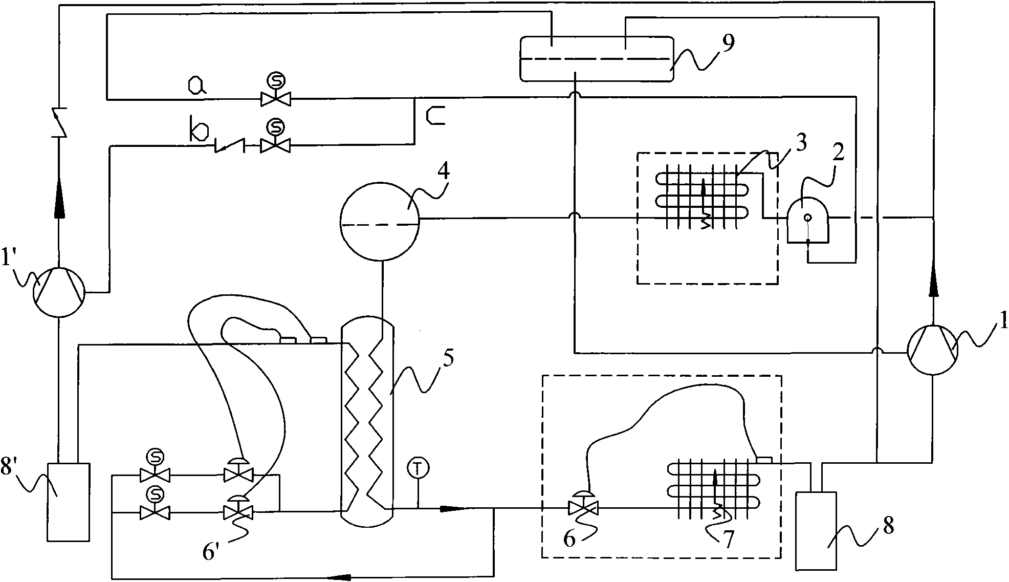 Novel energy-saving refrigerating unit and working method thereof