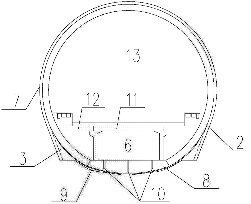 Mining-method tunnel bottom structure adapting to rapid construction passageway and construction method of mining-method tunnel bottom structure