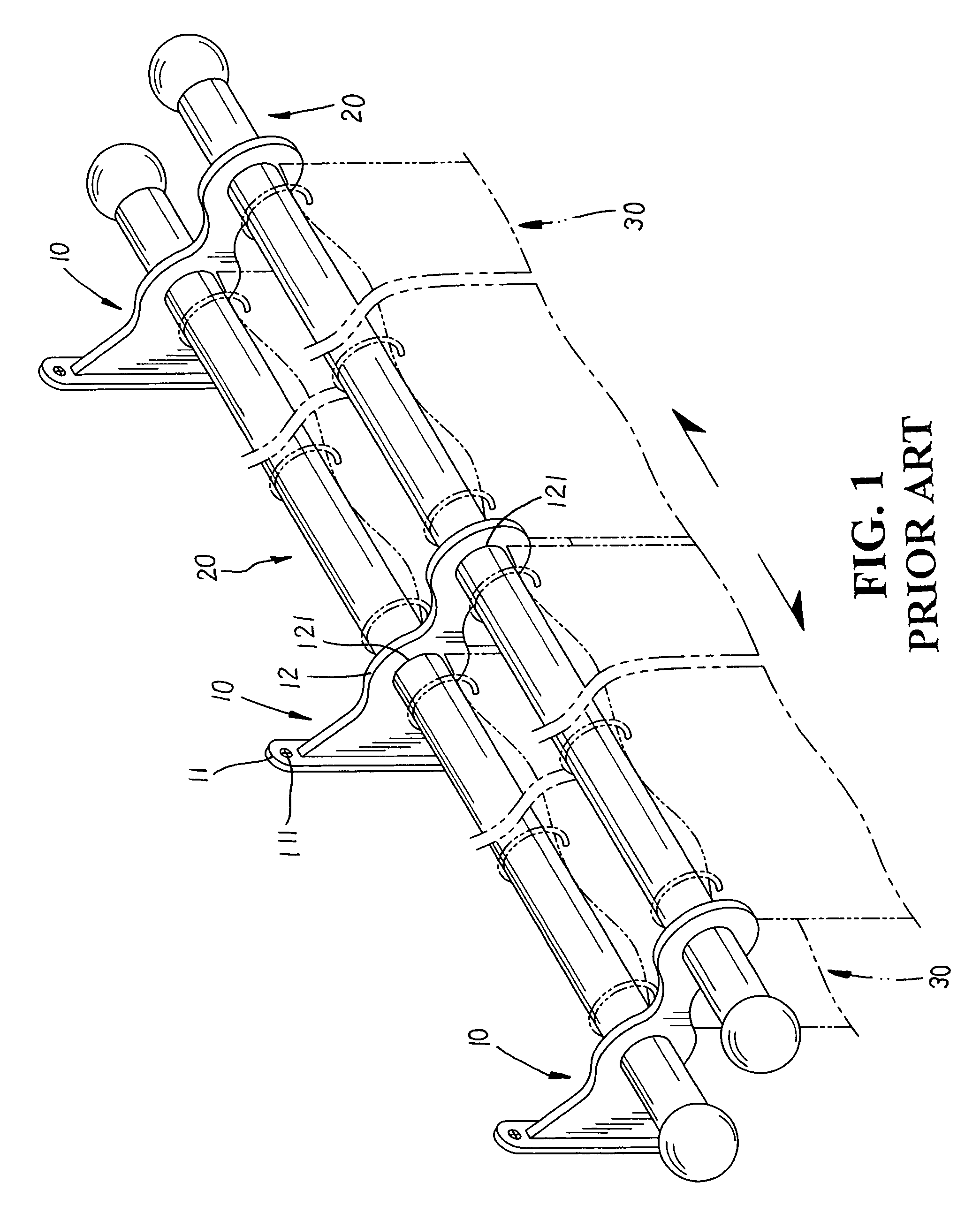 Traverse-type window blind with multiple rods and blinds