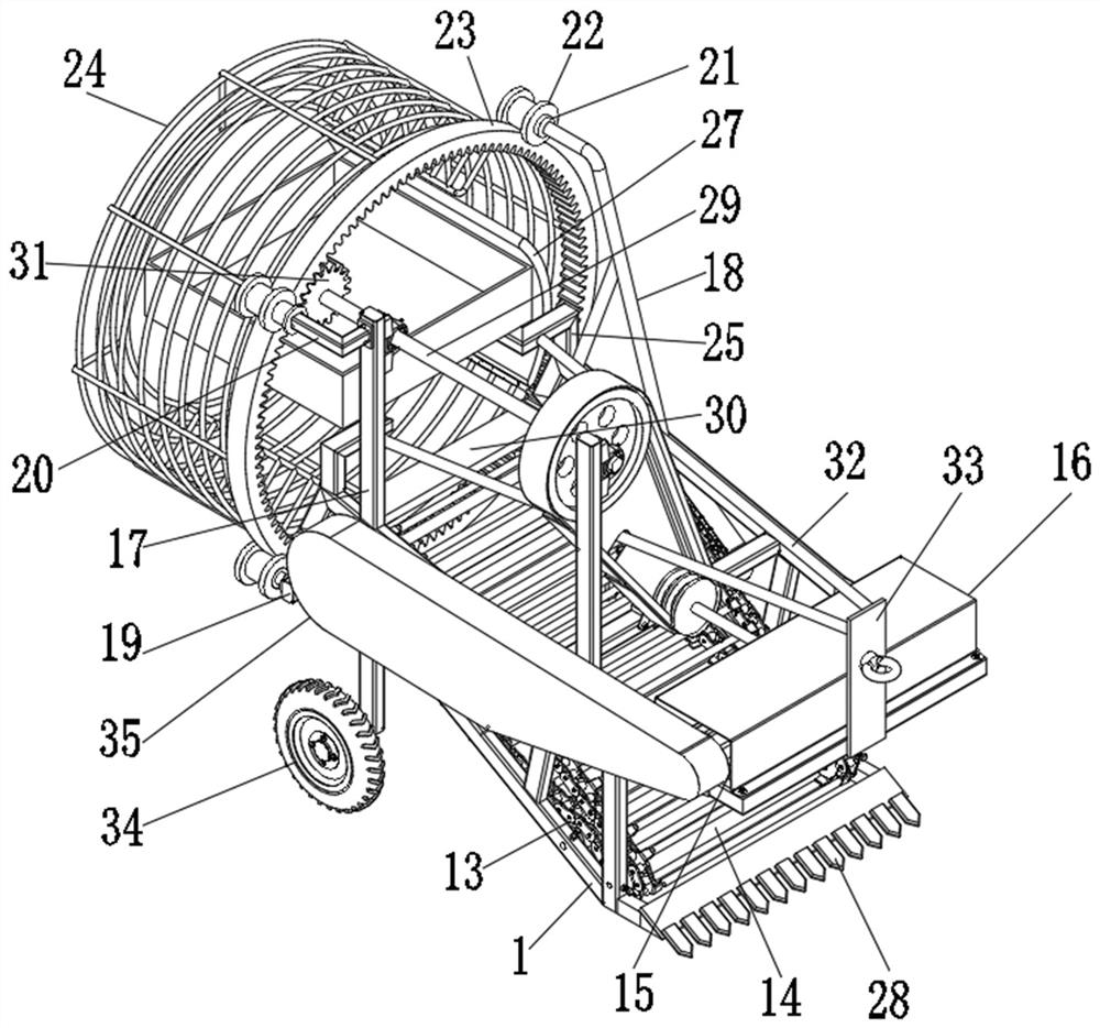 A potato harvesting device with recovery function