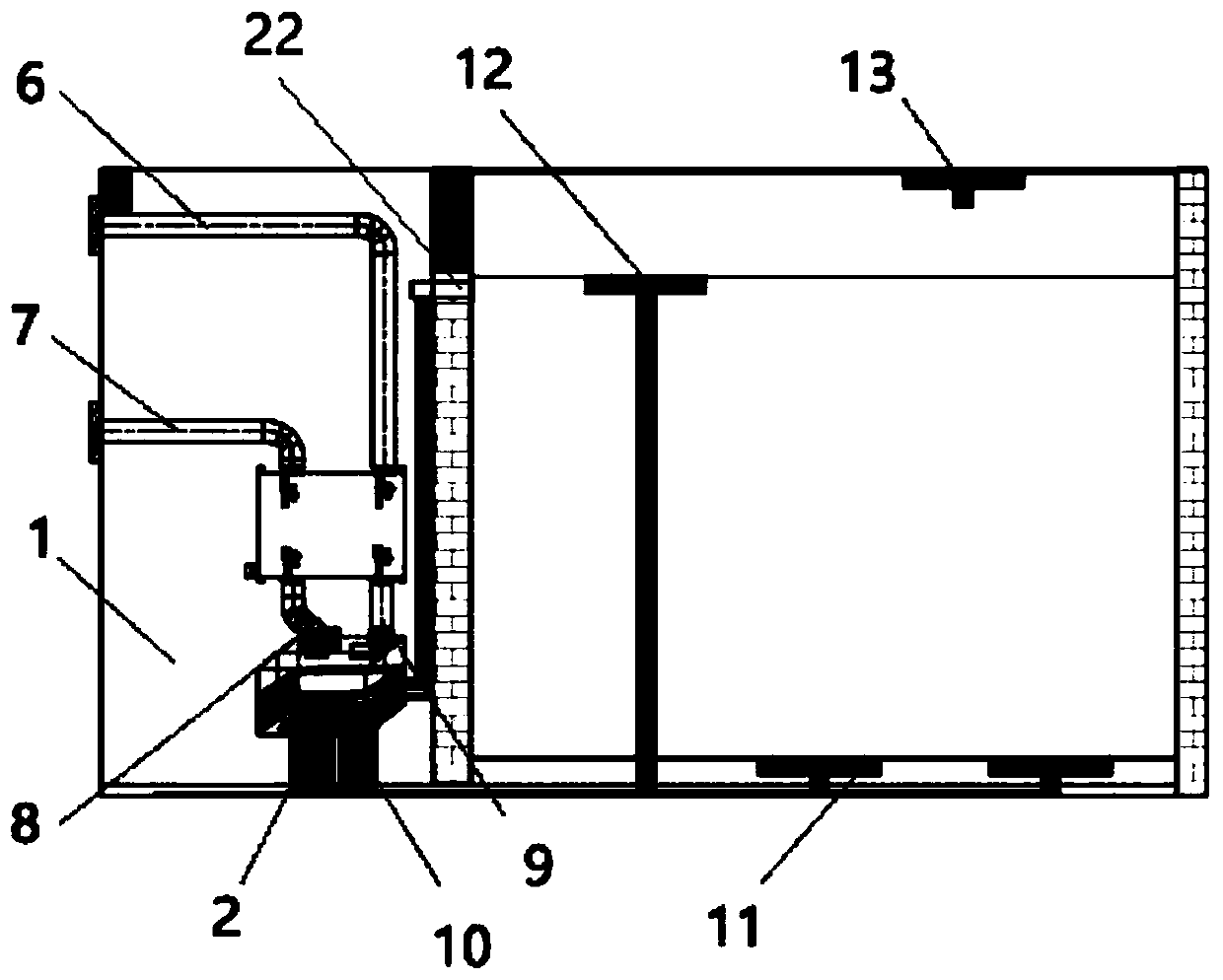 Multipoint distributed type central ventilation system with nondestructive load-bearing effect and pipe laying method