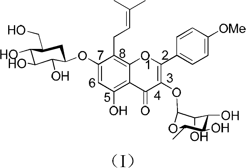 Method for synthesizing icariin by glucosidation of dehydrated epimedium herb