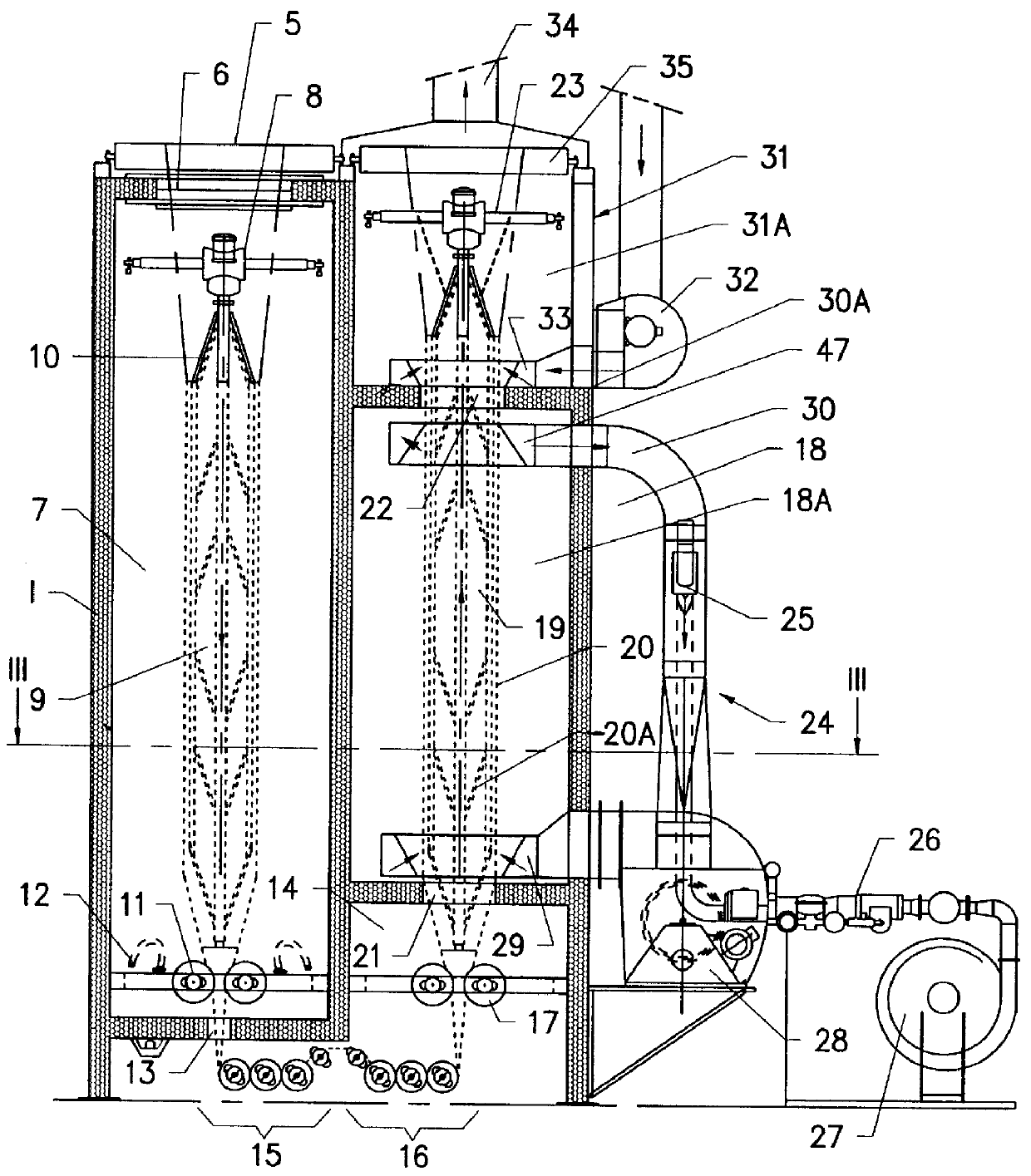 Method and apparatus for treating tubular knitted goods