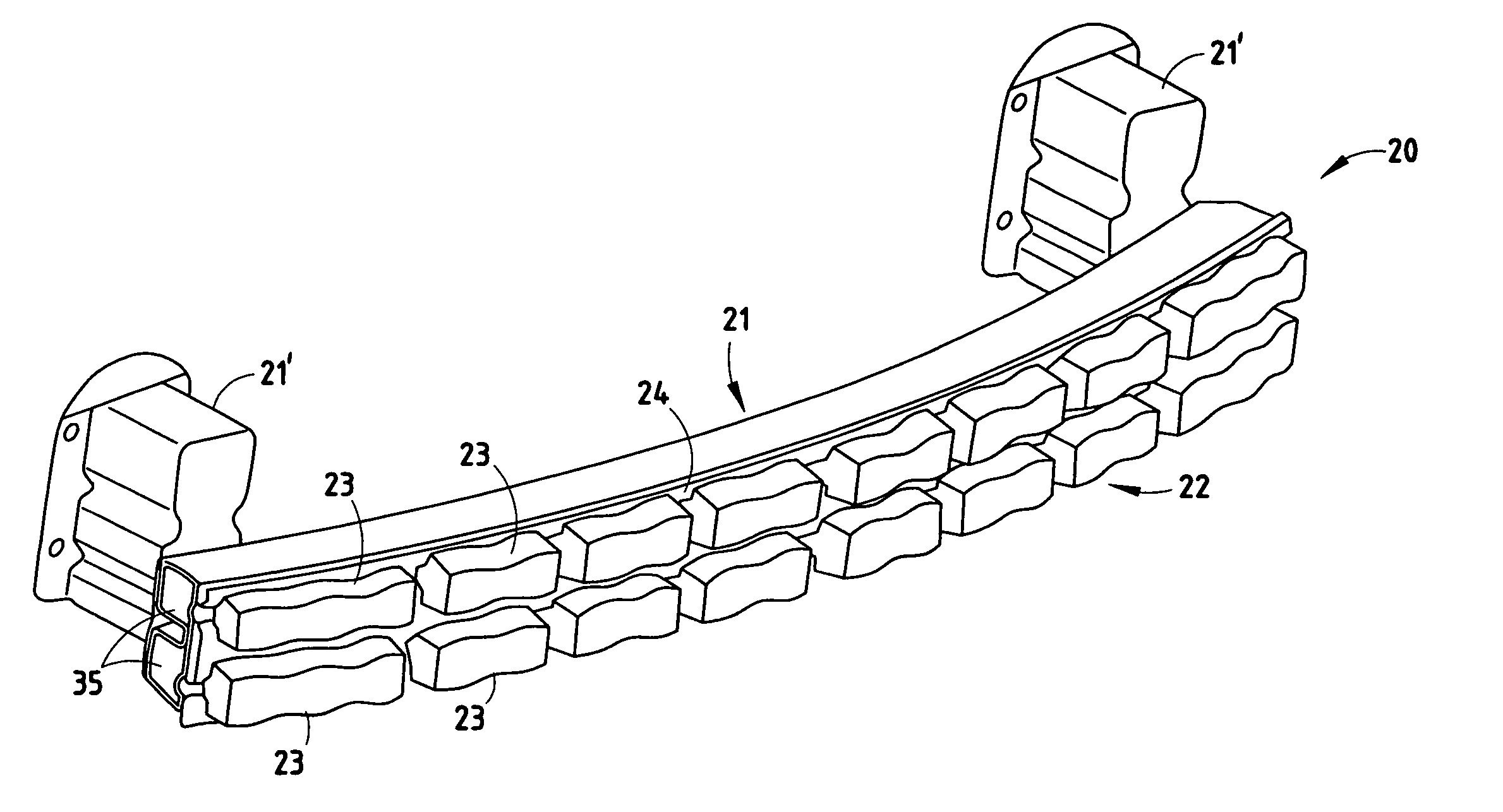 Bumper system incorporating thermoformed energy absorber