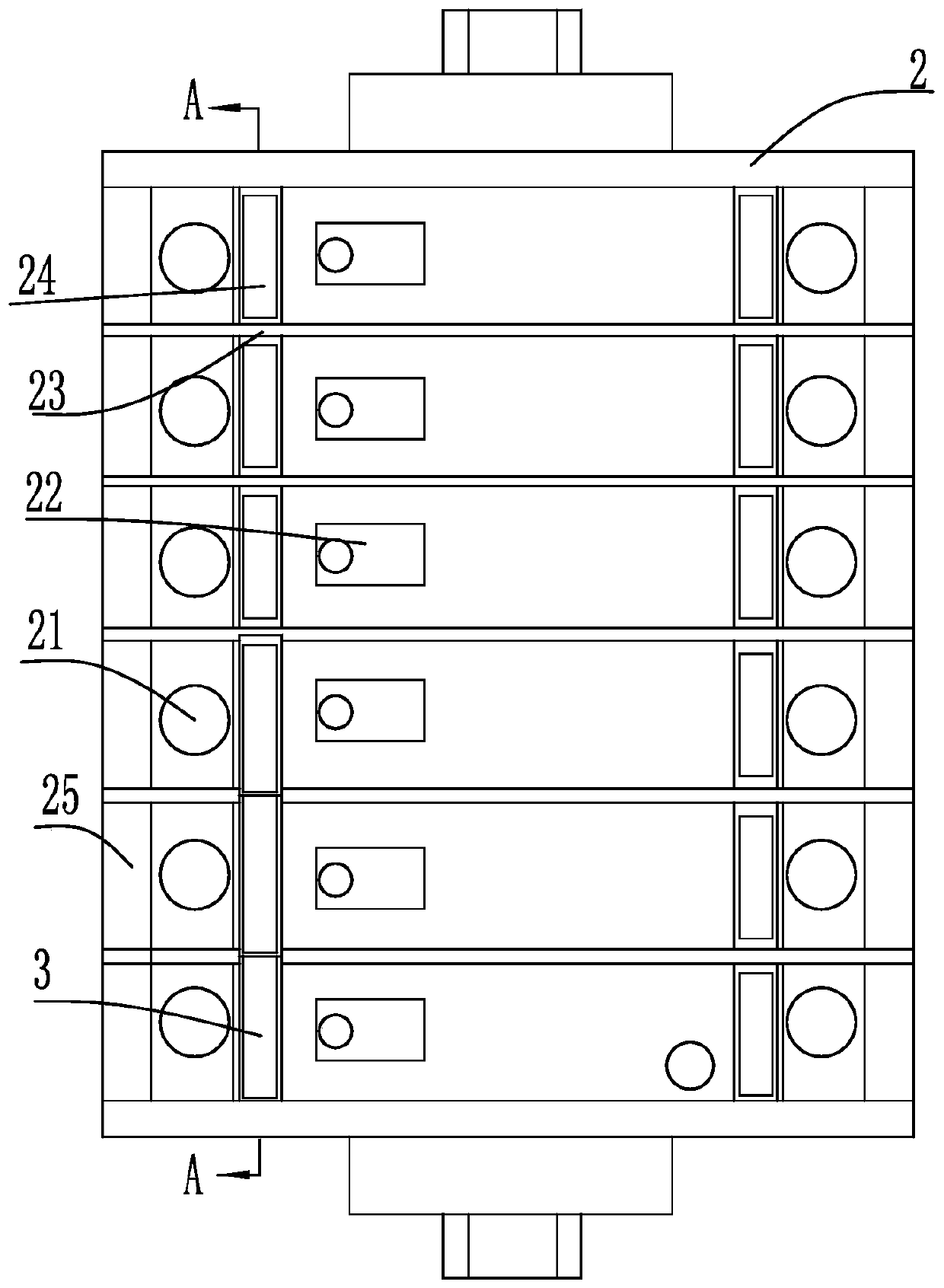 A short-connection structure of secondary equipment test connection terminals