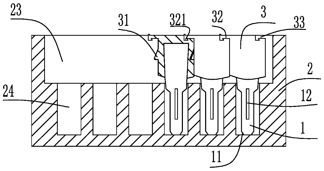 A short-connection structure of secondary equipment test connection terminals