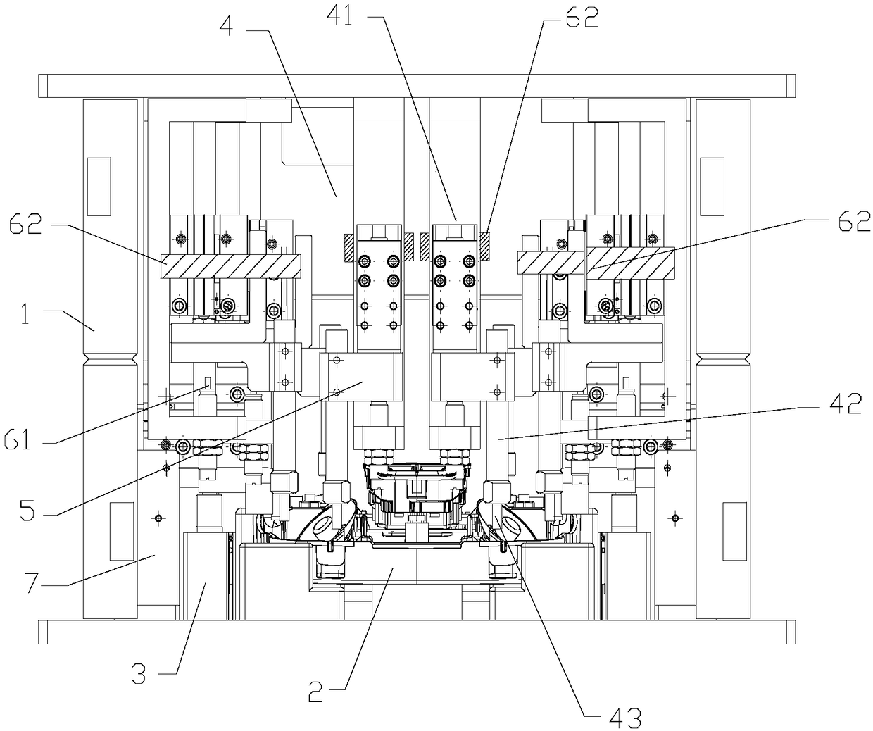 Hot riveting machining device