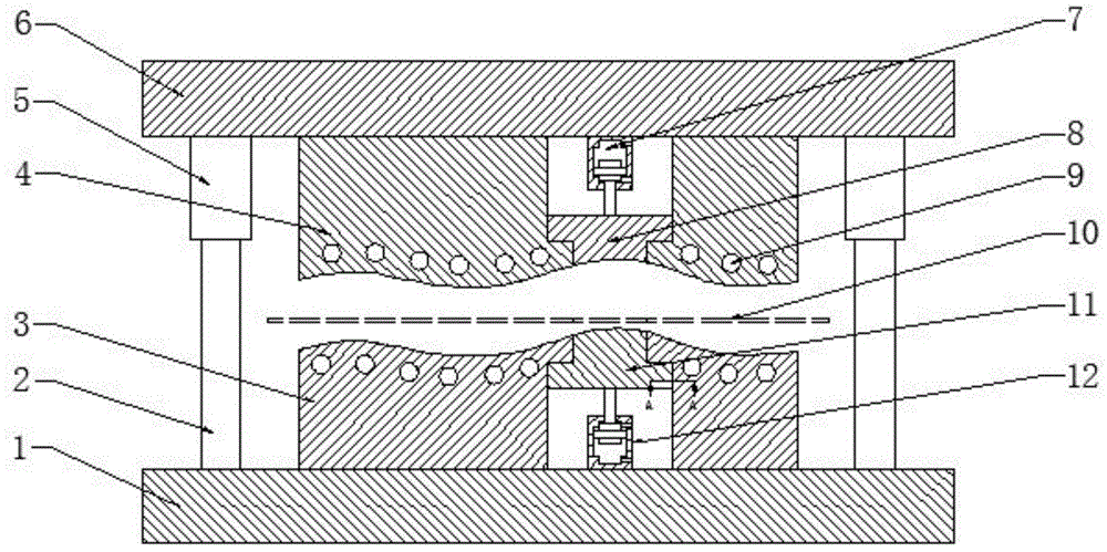 Method and die for obtaining variable-intensity hot stamping part