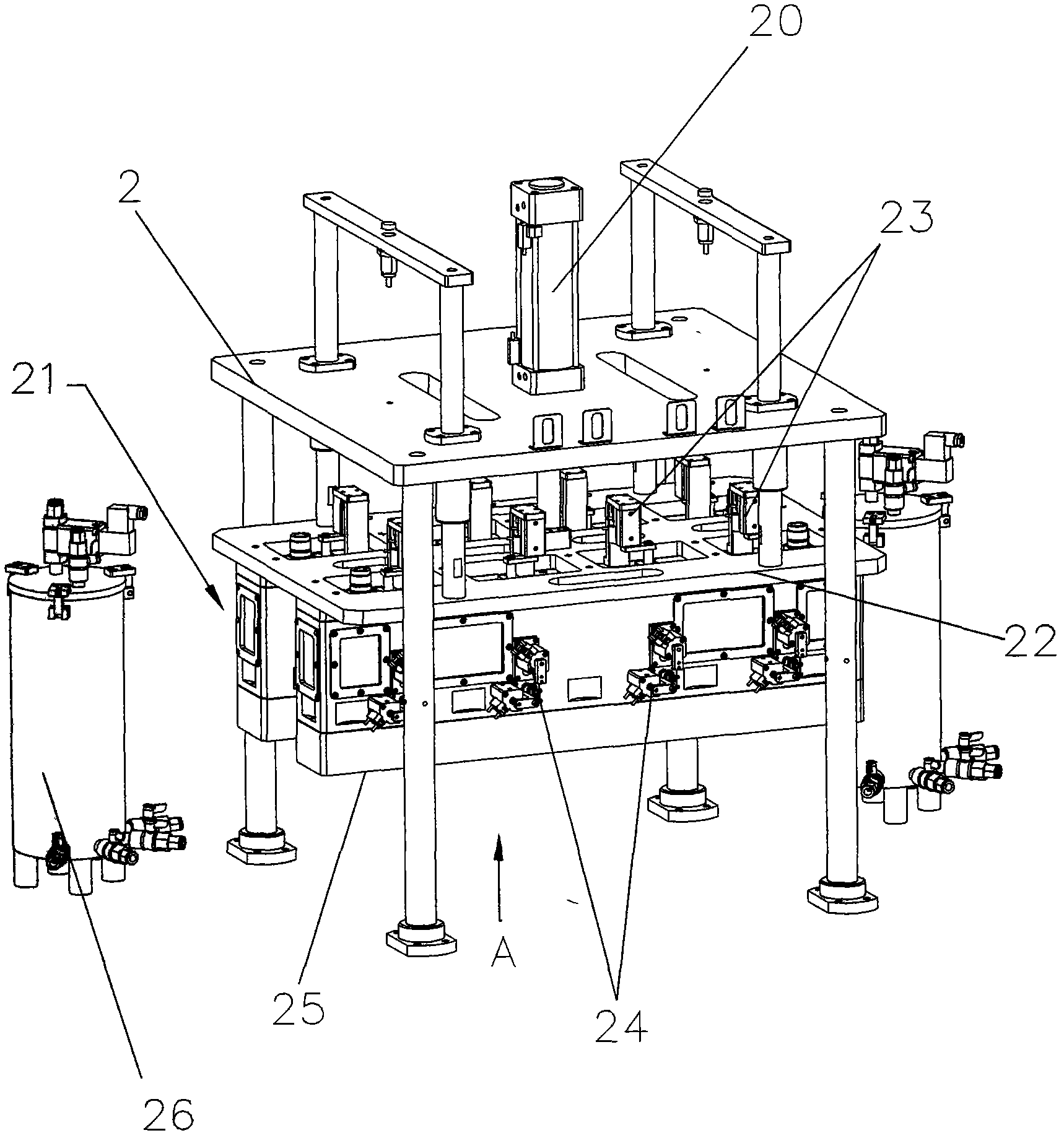 Vacuum injection equipment of flexibly-packaged lithium battery