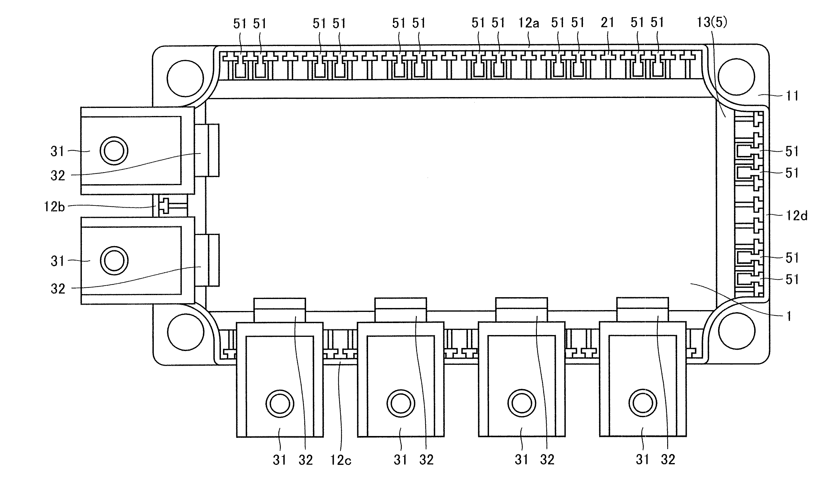 Semiconductor device having terminals