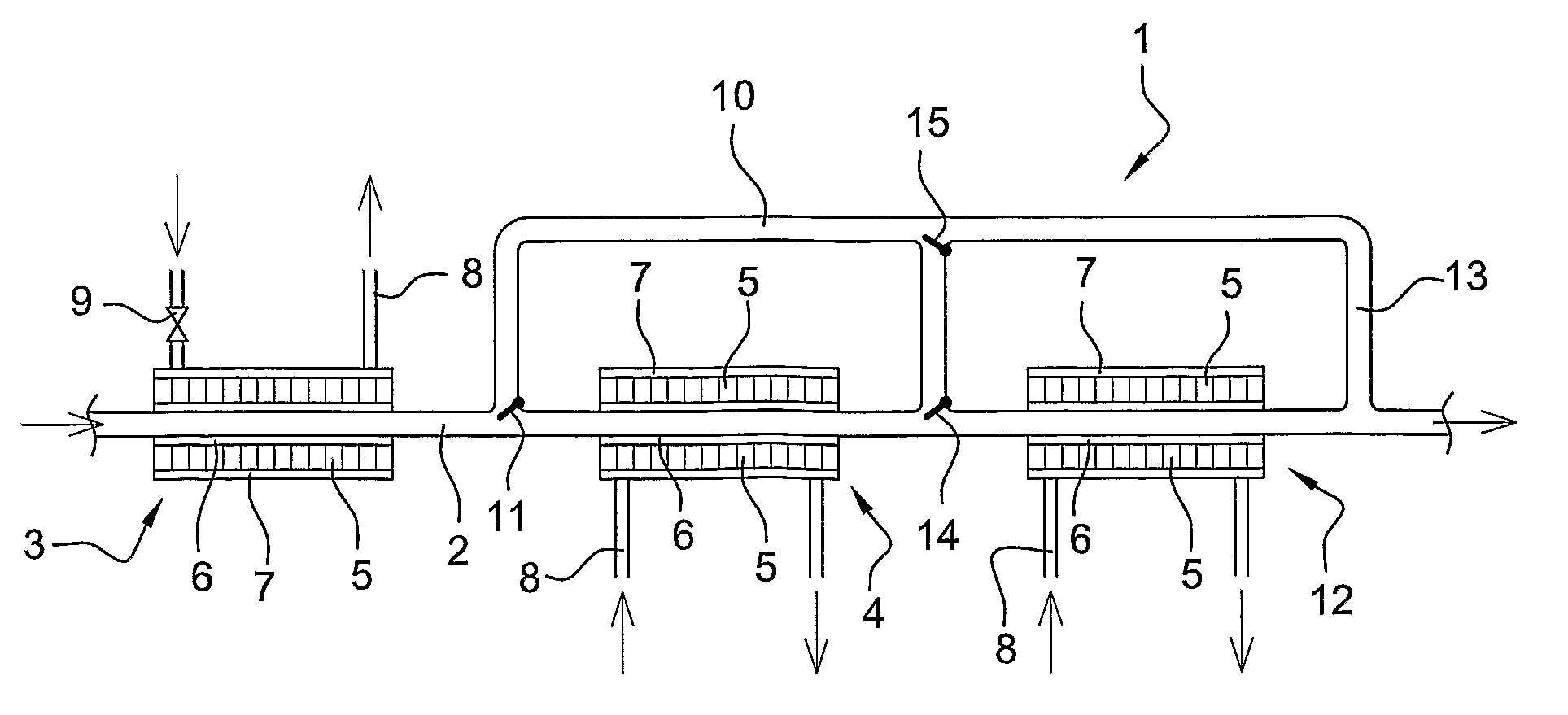 Energy recovery system for an internal combustion engine arrangement, comprising thermoelectric devices