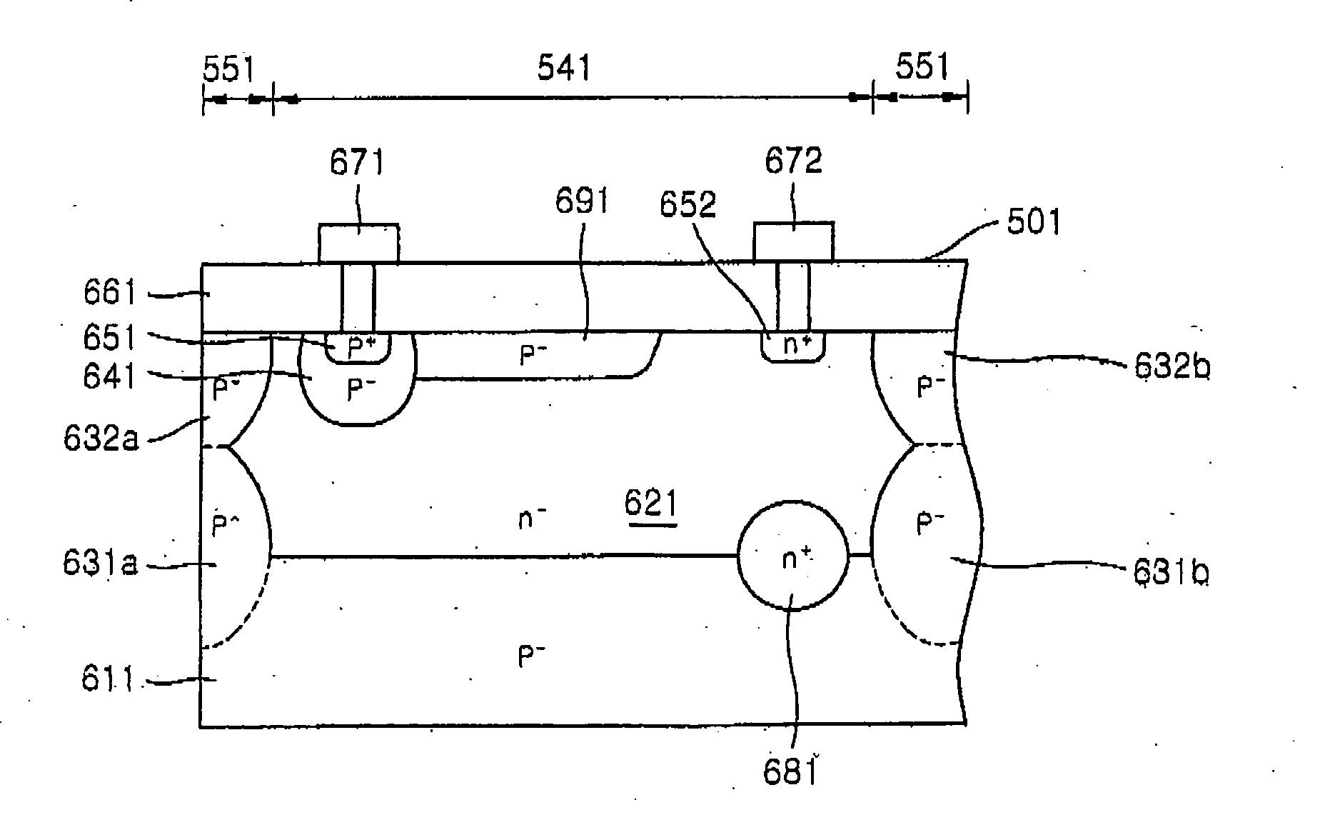 High voltage integrated circuit device including high-voltage resistant diode