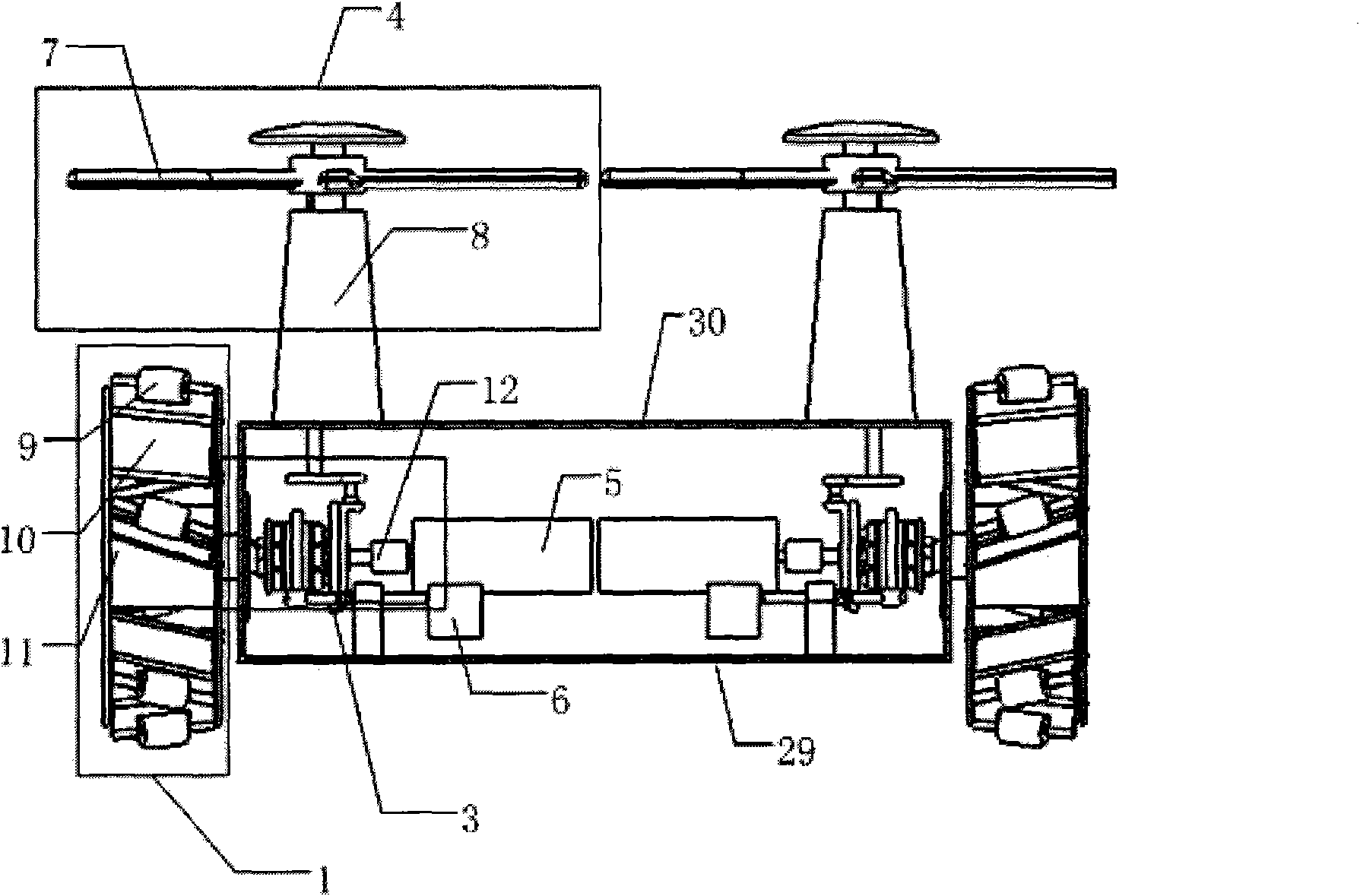 Triphibian omnibearing moving mechanism