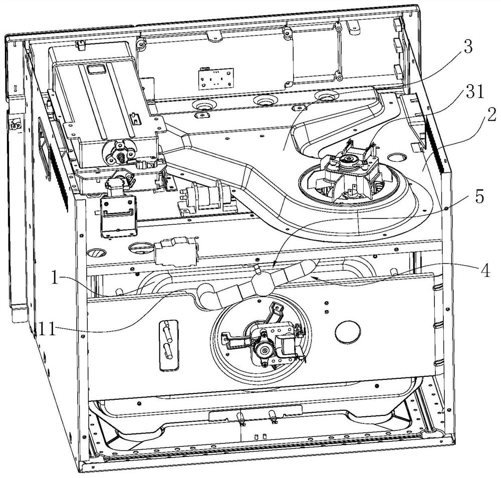 Exhaust structure of steaming and baking cooking equipment and steaming and baking all-in-one machine