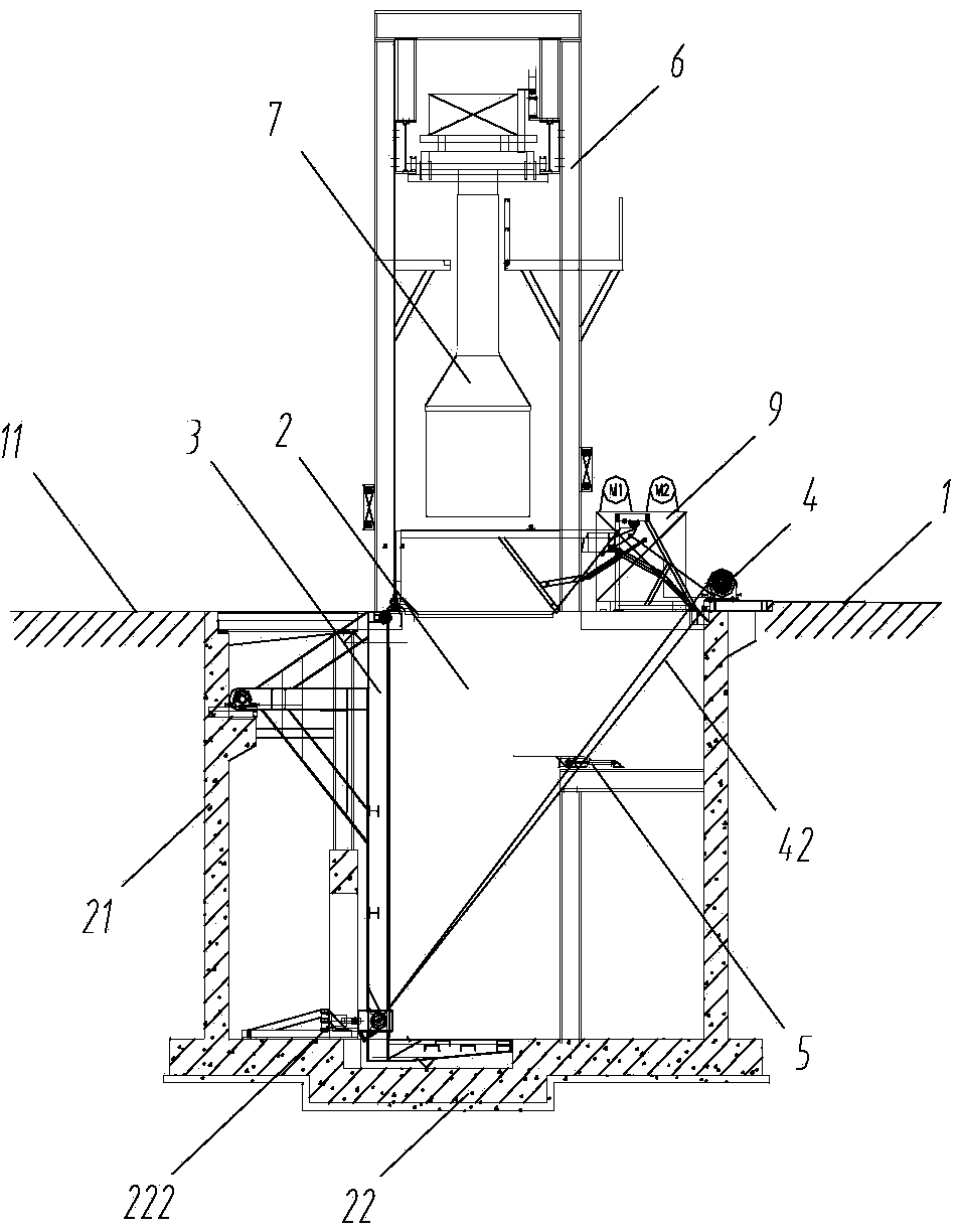 Flat-in and flat-out type garbage transfer station and operating method thereof