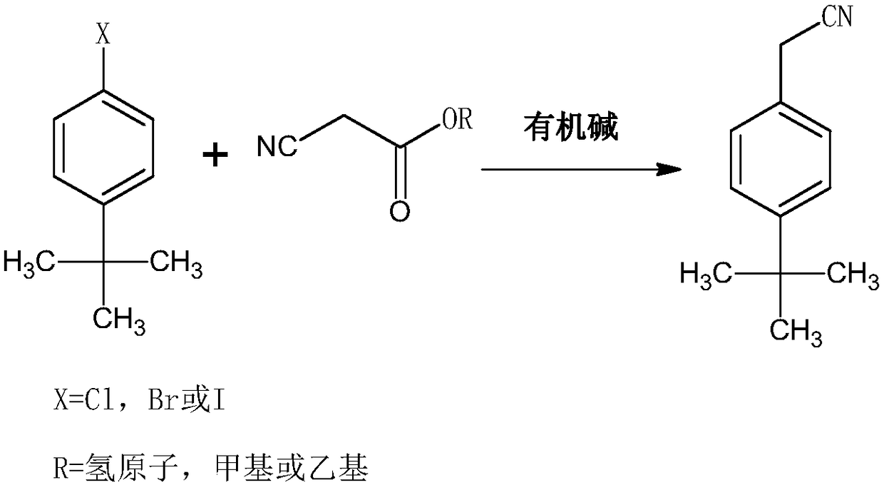 Synthesis method of acaricide cyflumetofen intermediate p-tert-butyl phenylacetonitrile