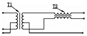 Network port transformer adopting electronic circuit structure to replace magnetic core coil