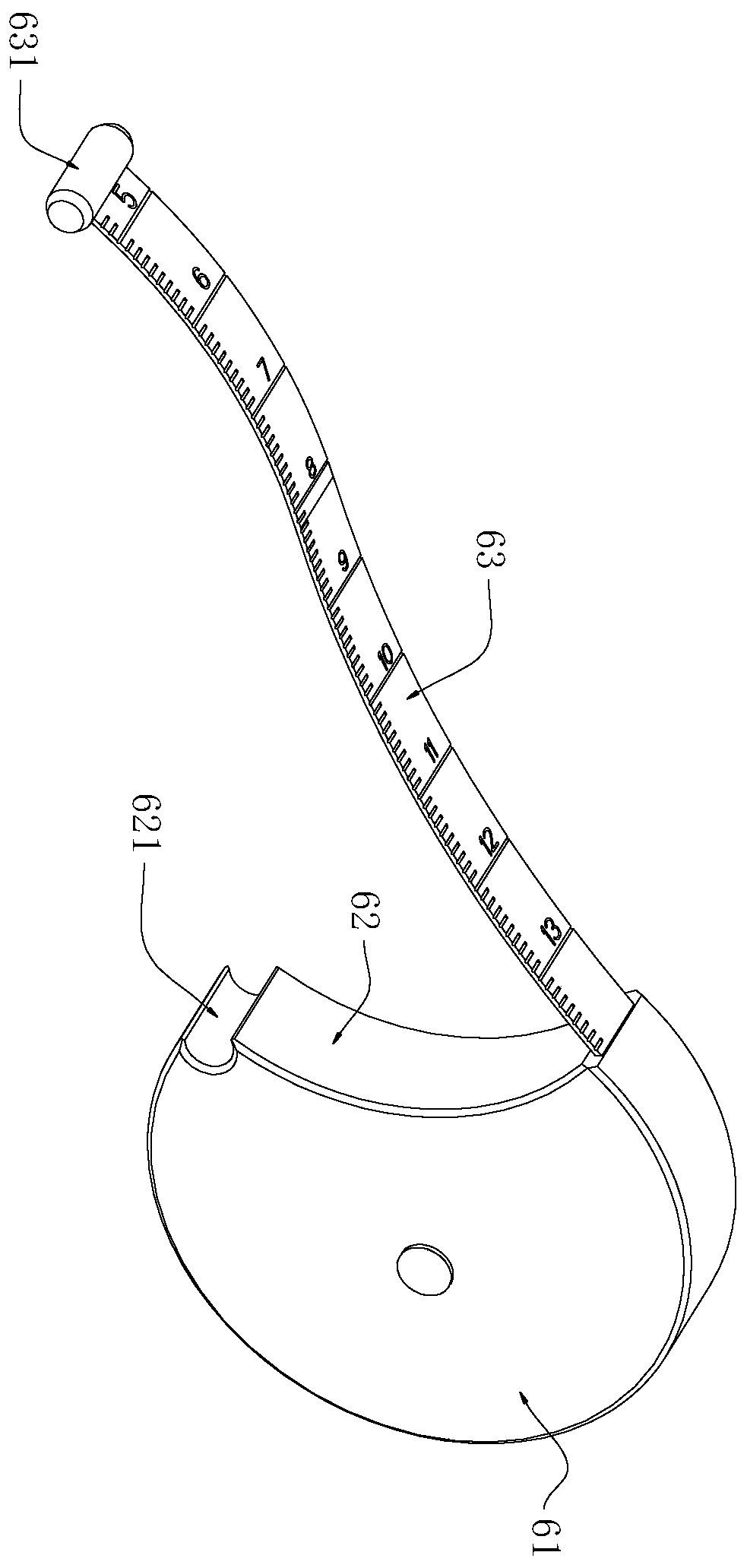 Self-service arm circumference measuring ruler