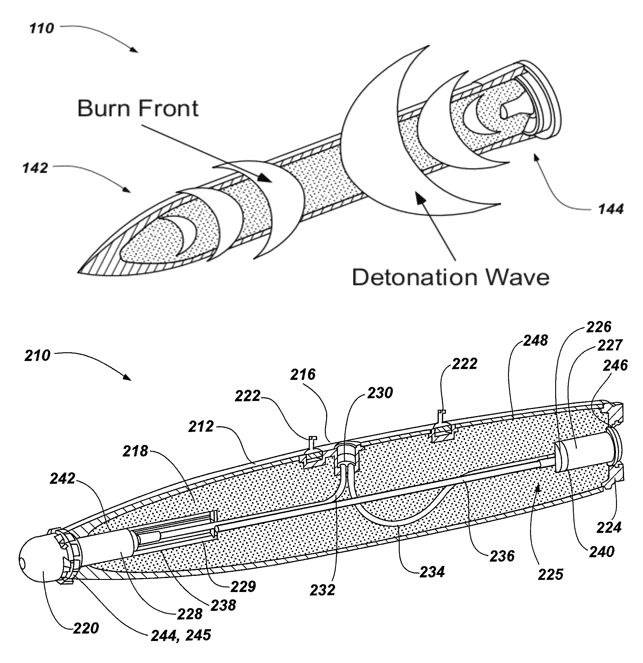 Initiation systems for explosive devices, scalable output explosive devices including initiation systems, and related methods