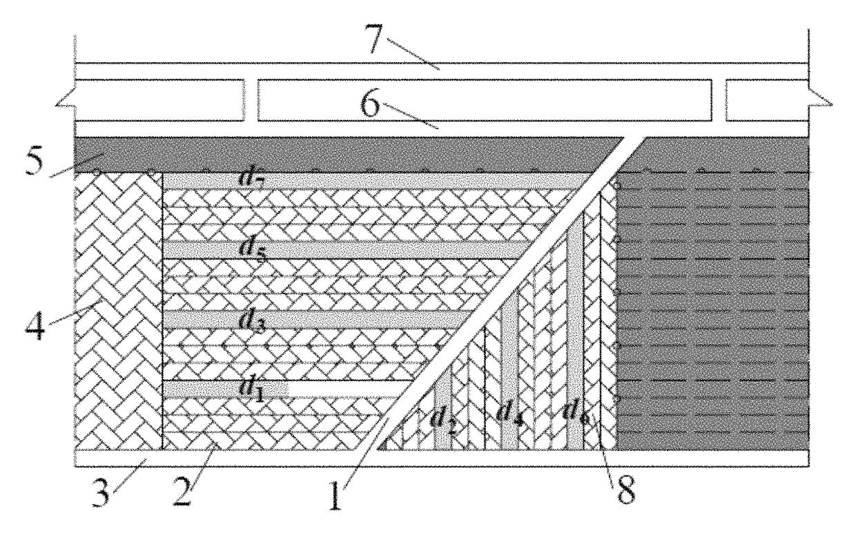 Skip-mining type wangeviry stope branch roadway filling and coal mining method