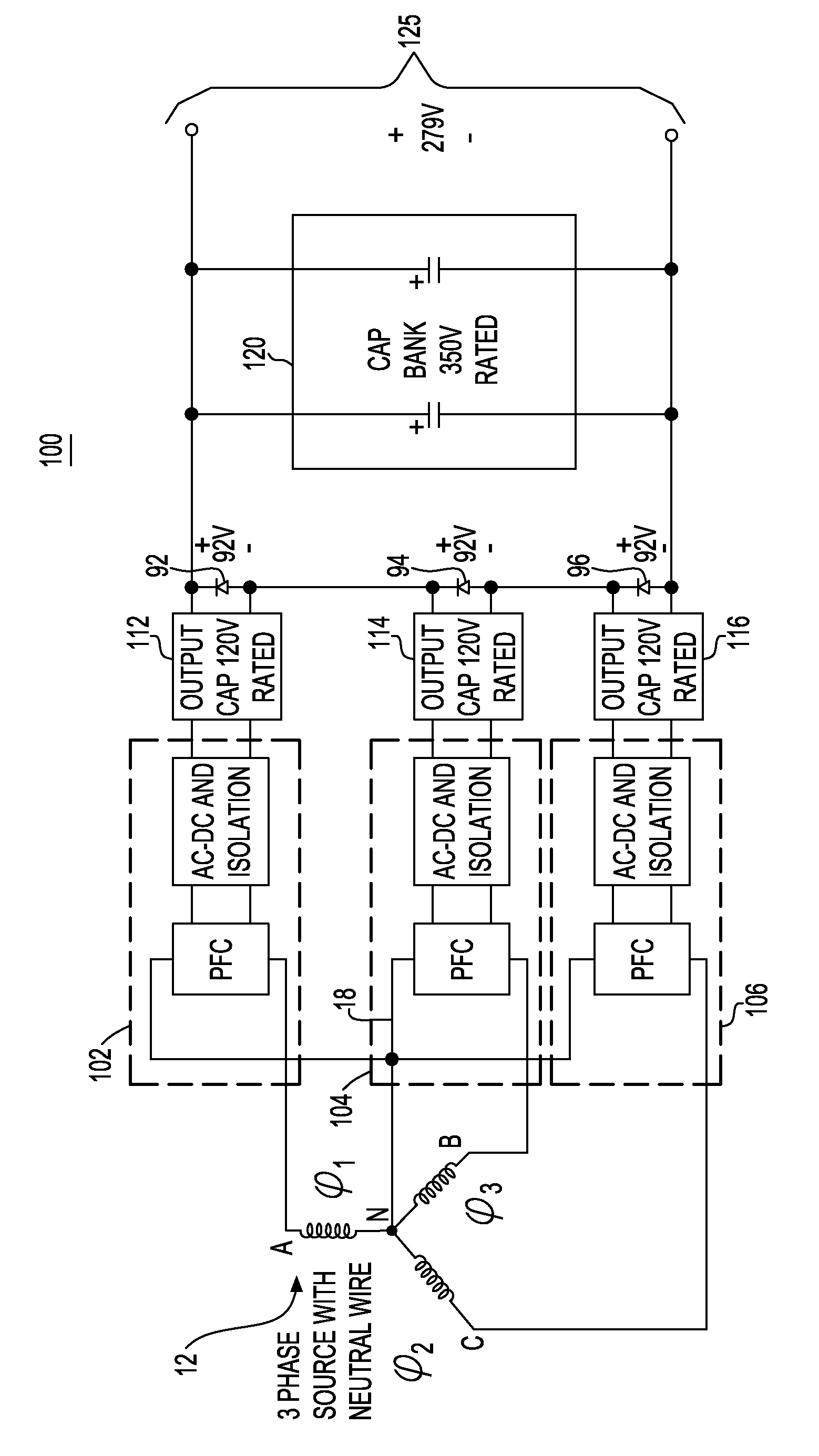 AC to DC power supply having zero low frequency harmonic contents in 3-phase power-factor-corrected output ripple