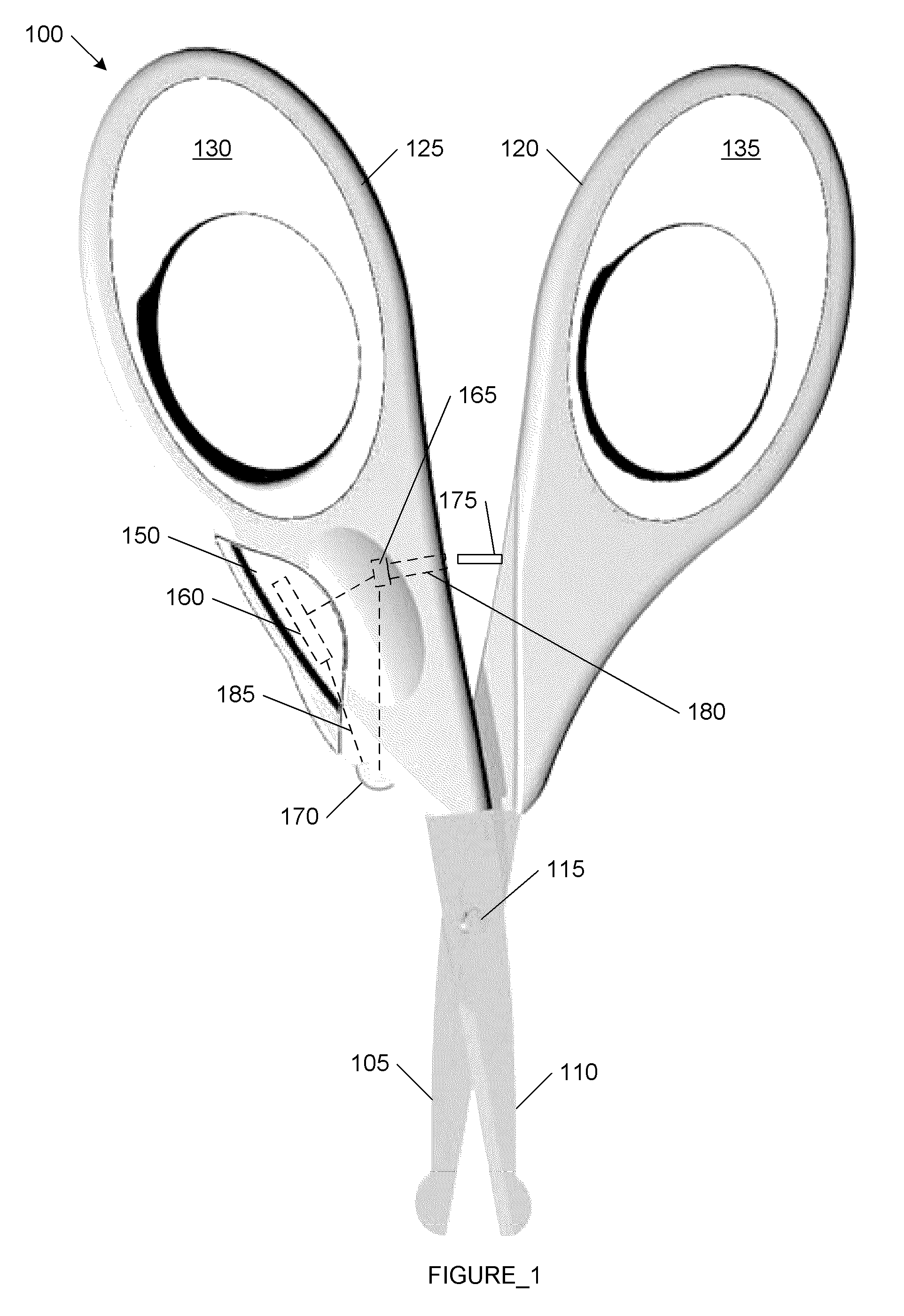 Switching illuminating scissors