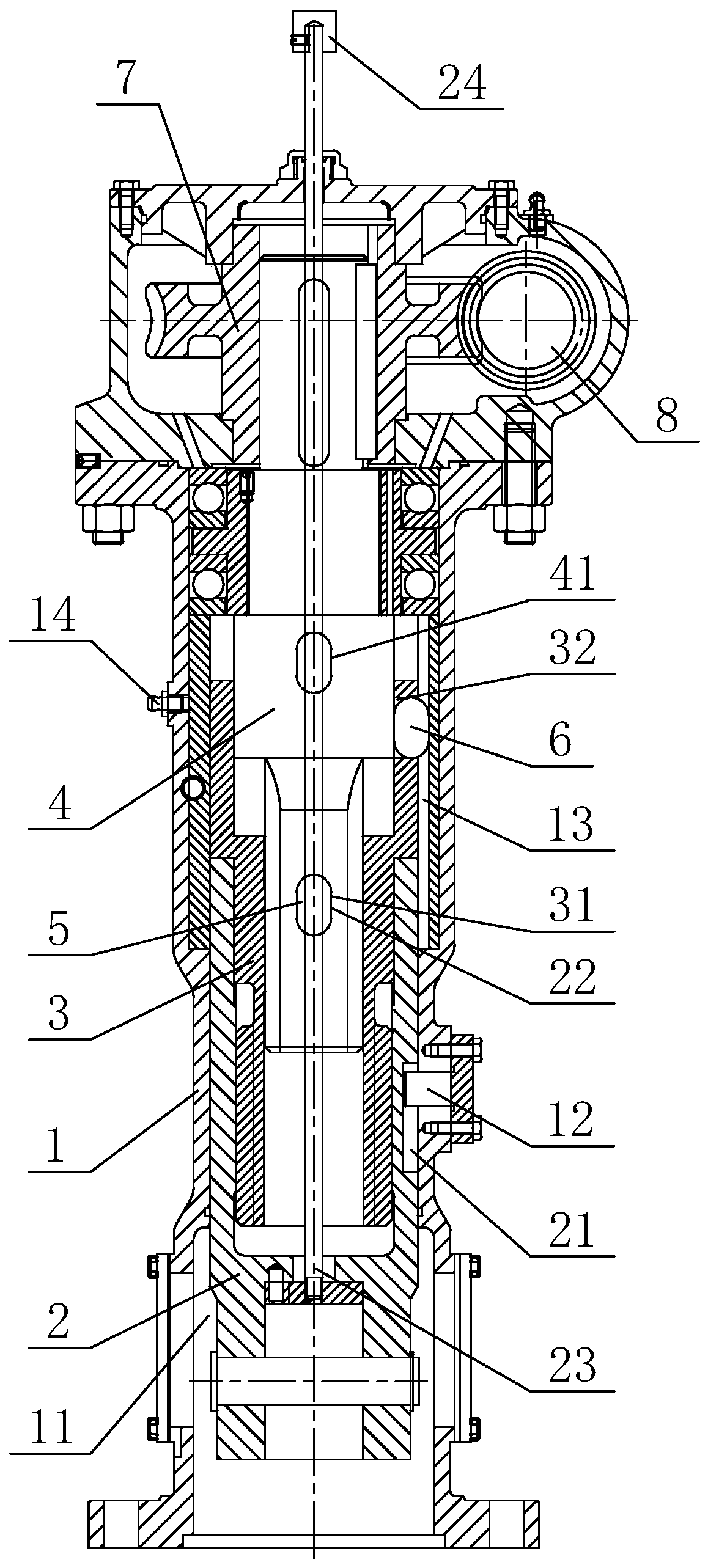 Quick opening and closing valve driving mechanism capable of realizing lifting, rotating and clamping