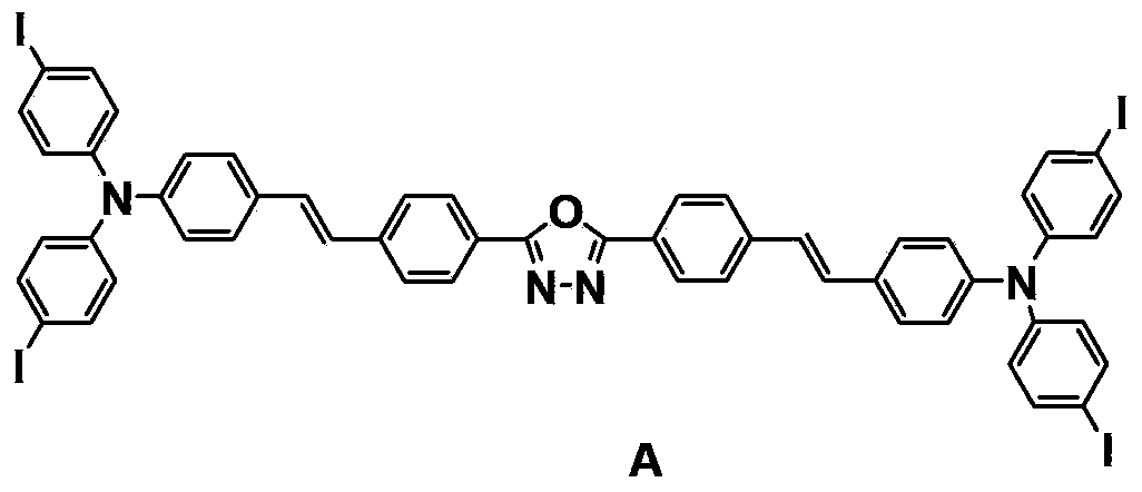 2, 5-diaryl-1, 3, 4-oxadiazole fluorescent molecule and preparation method thereof