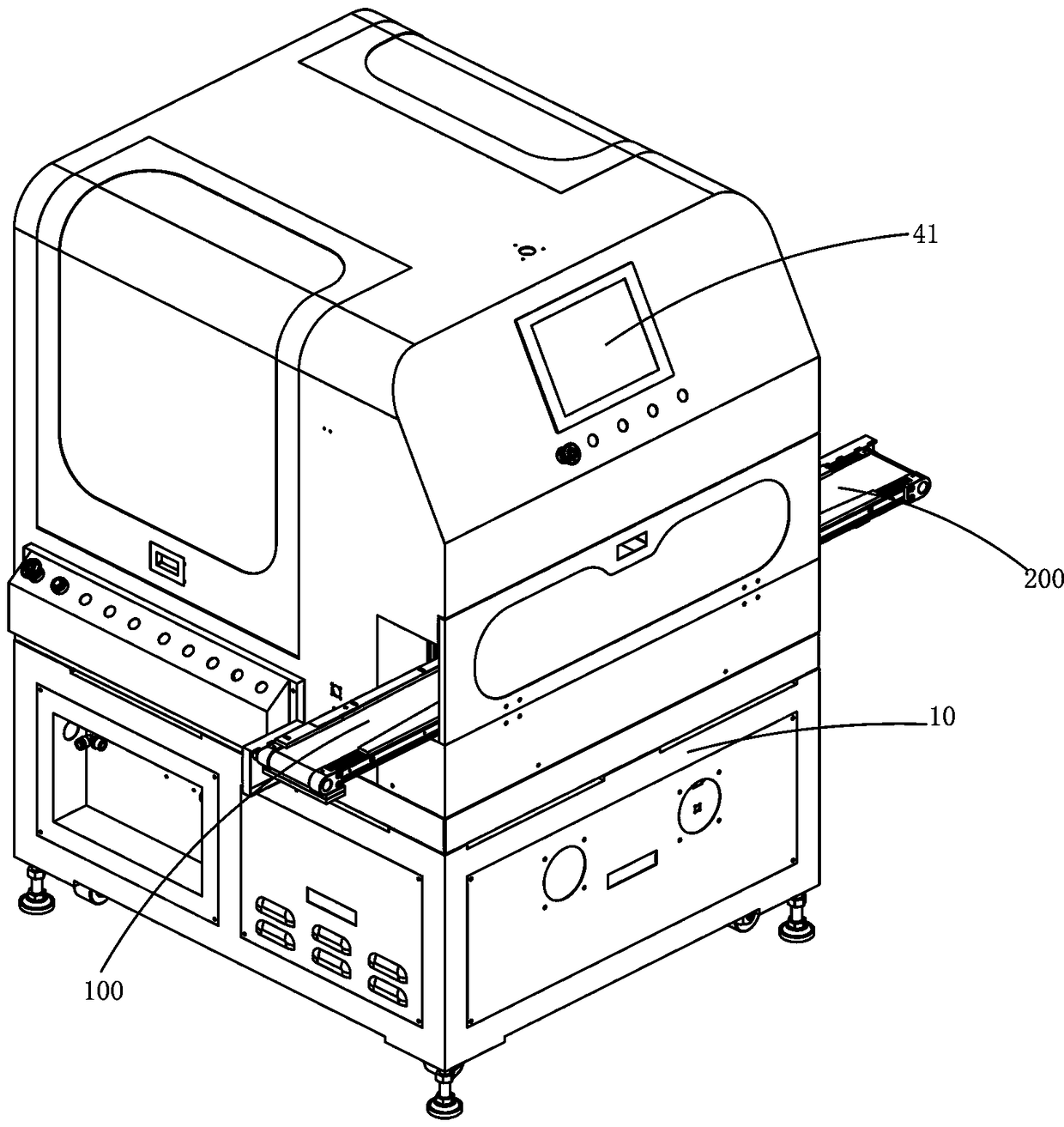 A mobile phone case accessories labeling machine