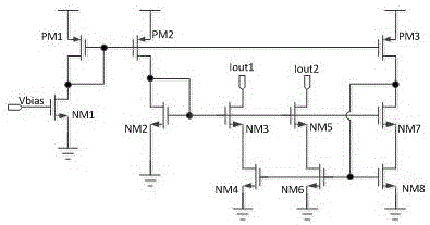 Current mirror for effectively inhibiting power source voltage influence