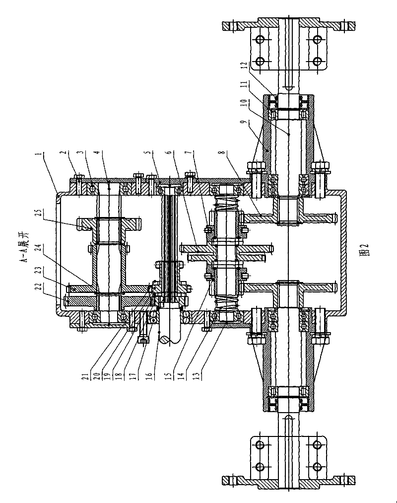 Minitype tiller gearbox