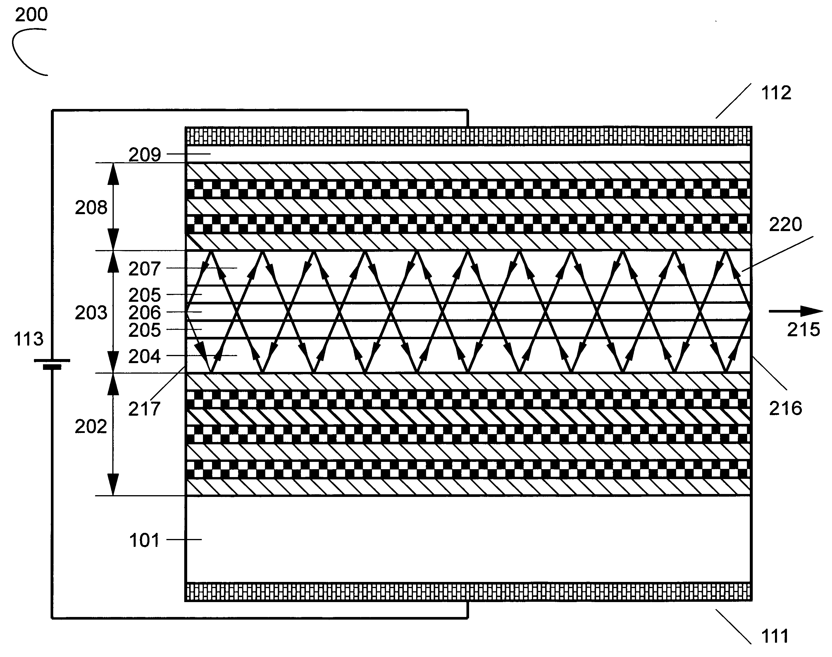 Resonant cavity optoelectronic device with suppressed parasitic modes