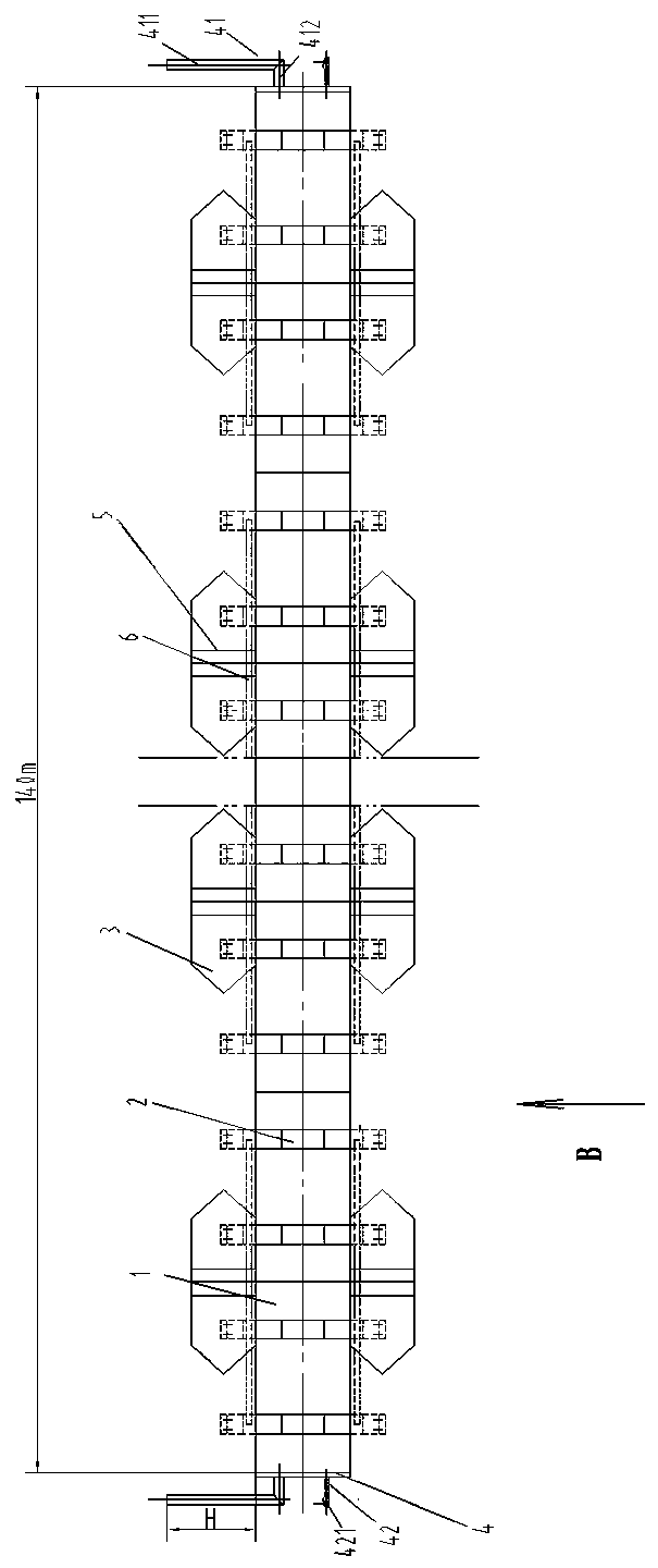 Large-diameter underwater water pipeline floating device and method