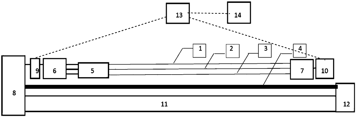 Heating cable with temperature and breaking point sensing functions