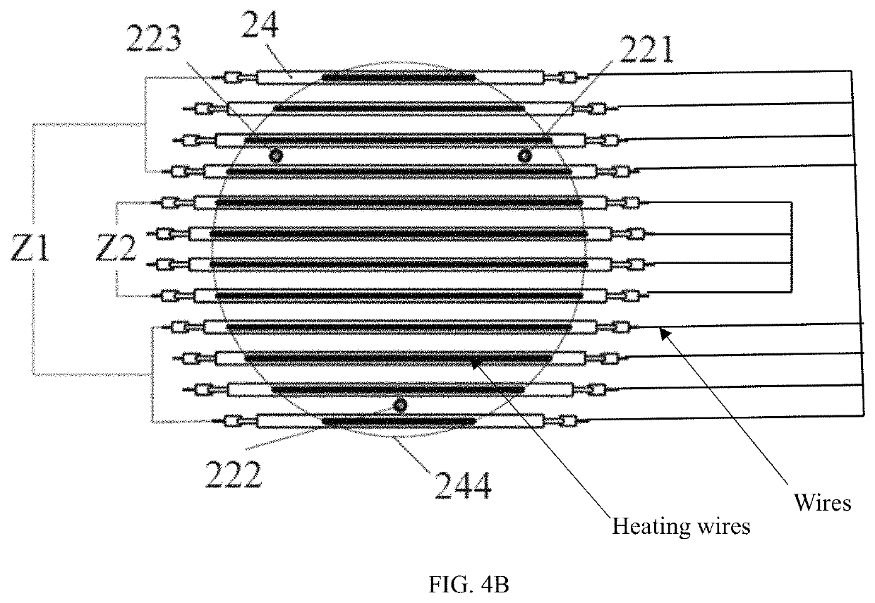 Heating device and heating chamber