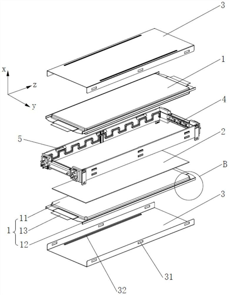 Battery core stacking module and soft package battery module