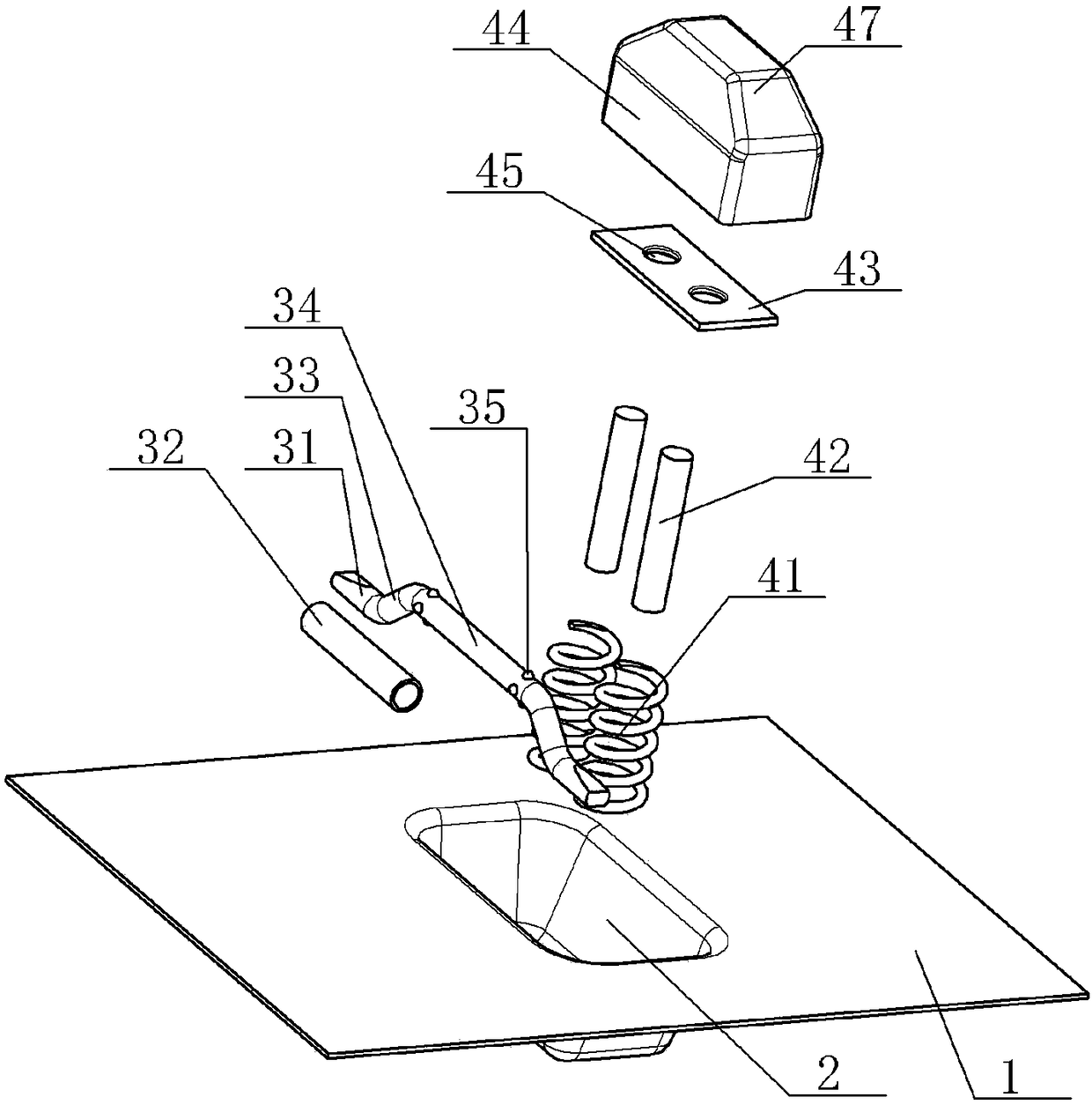 Battery module bottom limiting mechanism of battery compartment